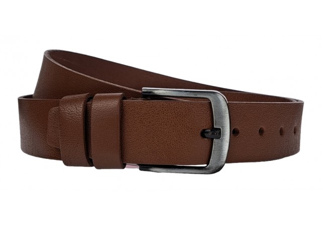 Curea batal barbati, lata, din piele naturala, Maro, Latime 4.2cm, lungime pana la 170cm - CK85MD